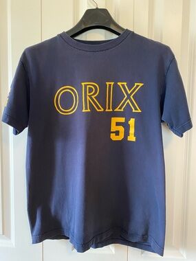 Ichiro #51 ORIX Buffaloes Japan Baseball T-Shirt Mens L Navy Blue Vintage Style
